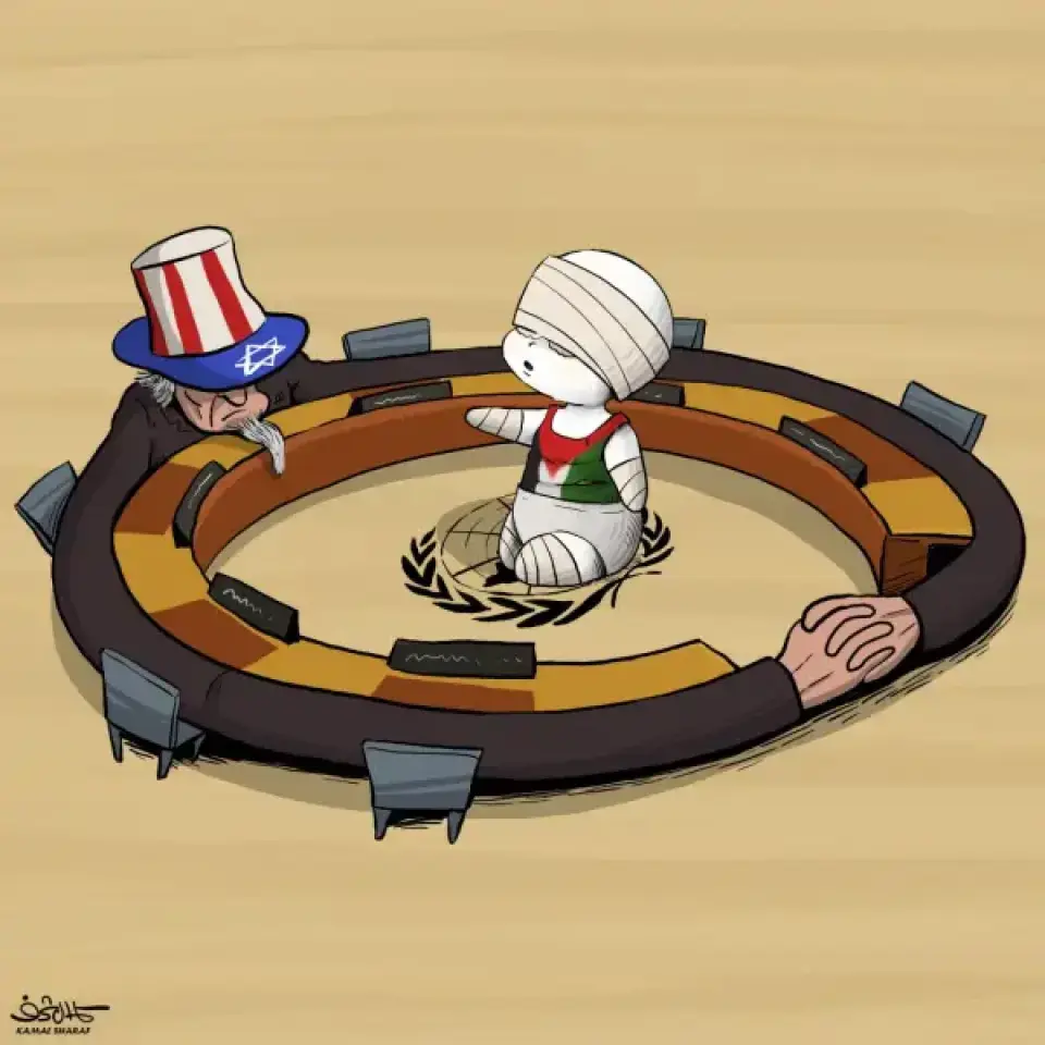 كاريكاتير المجاهد كمال شرف 
.. 
مجلس الأمن يصوت لصالح المشروع الأمريكي بشأن غزة