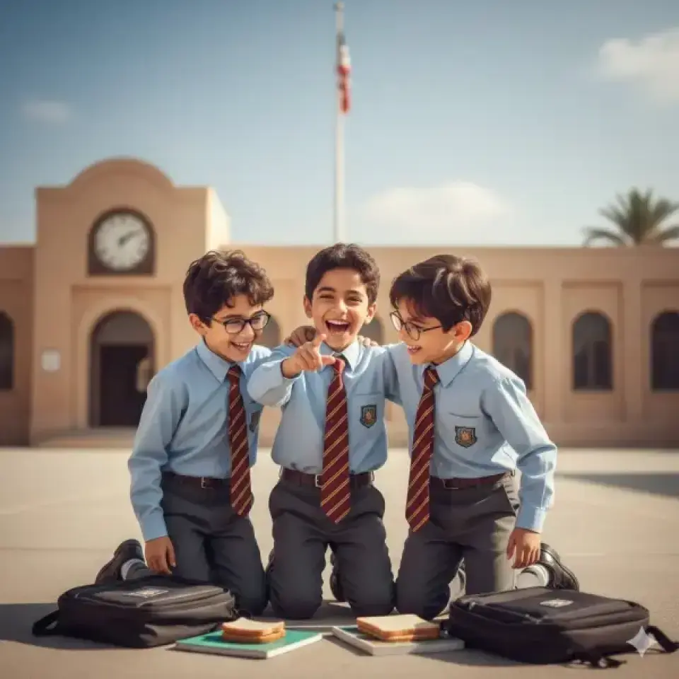 من أجمل اللحظات تلك التي نعيشها في المدرسة مع الأصحاب. وش أجمل موقف حصل لك في الدراسة وما زلت تضحك عليه؟ شارك قصة أو صورة قديمة لو تحب! 🏫👬 #ذكريات_الطفولة